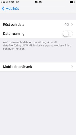 Slå på eller stäng av Data-roaming
