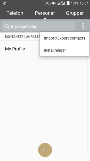 Välj Import/Export contacts