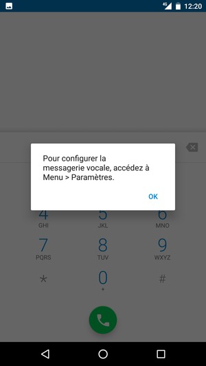 Si votre messagerie vocale n'est pas configurée, sélectionnez OK