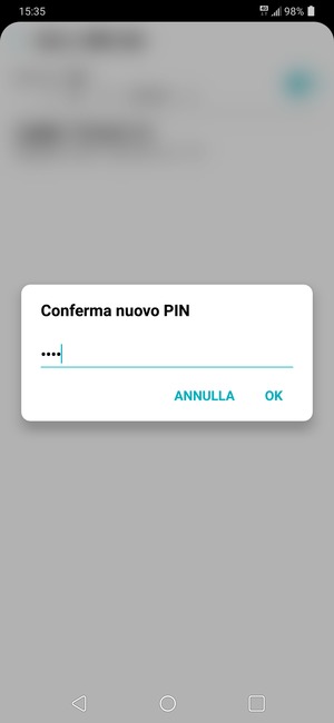 Conferma il nuovo PIN della SIM e seleziona OK