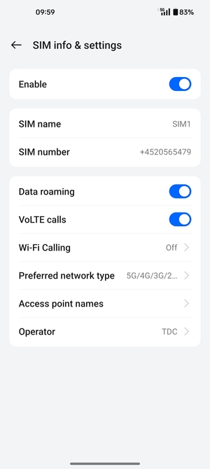 Turn Data roaming on or off