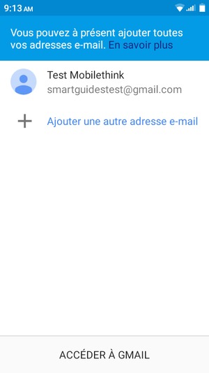 Sélectionnez ACCÉDER À GMAIL