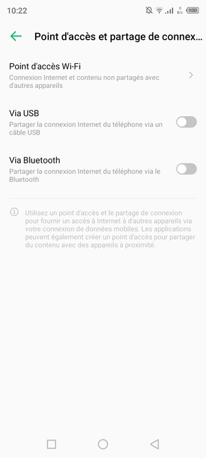 Sélectionnez  Point d'accès Wi-Fi