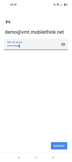 Saisissez votre mot de passe et sélectionnez SUIVANT