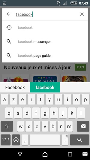 Saisissez le nom de l'appli et sélectionnez Rechercher