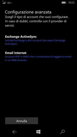 Seleziona Exchange ActiveSync