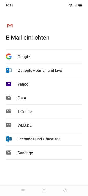 Wählen Sie Exchange und Office 365