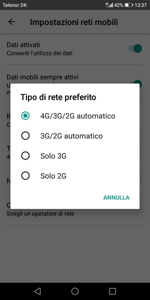 Seleziona la tua opzione preferita