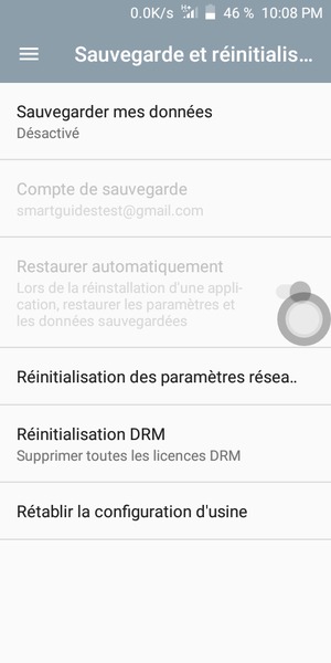 Sélectionnez Sauvegarder mes données