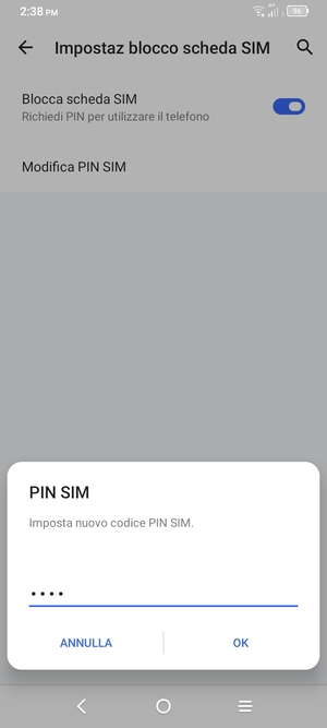 Inserisci Nuovo PIN SIM e seleziona OK