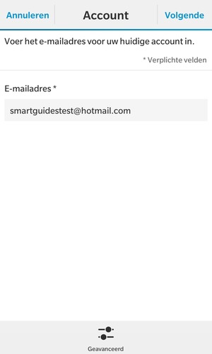 Voer uw Hotmail adres in en selecteer Volgende