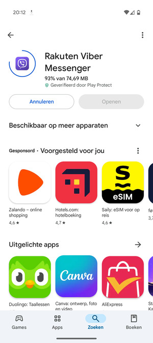 Wacht tot het installatieproces beëindigd is