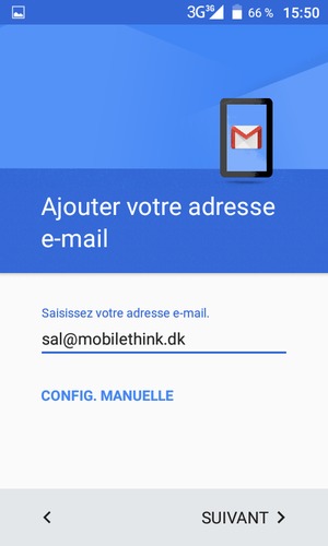 Saisissez votre adresse e-mail et sélectionnez SUIVANT