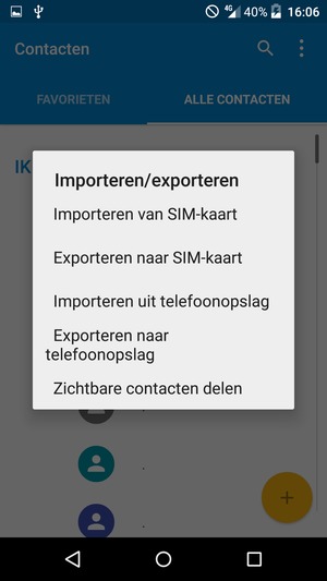 Selecteer Importeren van SIM-kaart