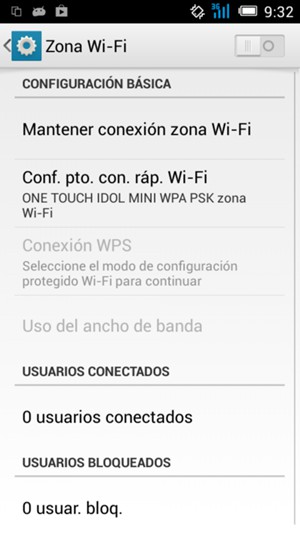 Seleccione Conf. pto. con. ráp. Wi-Fi
