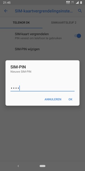 Voer uw Nieuwe SIM-PIN in en selecteer OK
