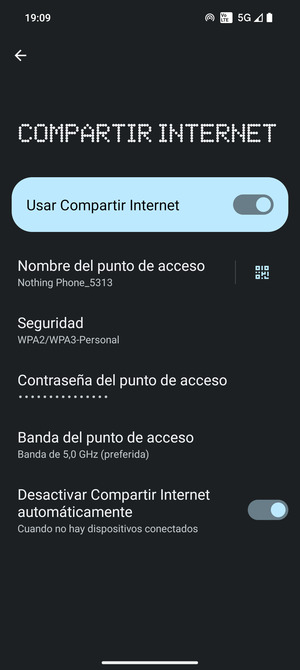 El teléfono ha sido configurado para su uso como módem