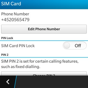 Set SIM Card PIN Lock to On