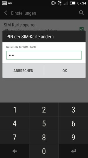Geben Sie Ihren neuen PIN für SIM-Karte ein und wählen Sie OK