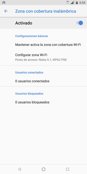 El teléfono ha sido configurado para su uso como módem