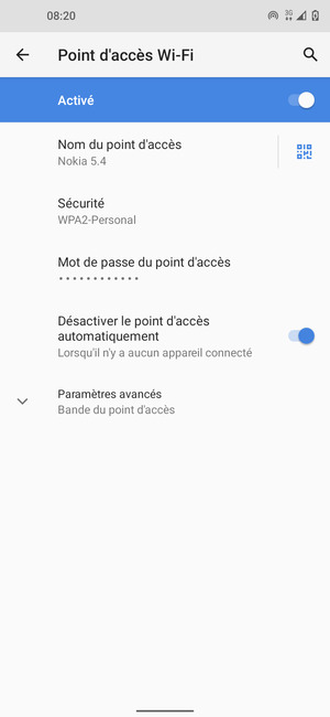 Votre téléphone est maintenant configuré pour être utilisé comme modem