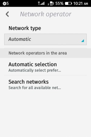 Select Network type