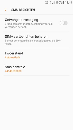 Selecteer Sms-centrale