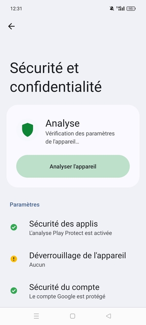 Pour activer votre écran de verrouillage, allez dans le menu Sécurité et confidentialité et sélectionnez Déverrouillage de l'appareil