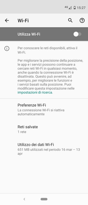 Attiva Utillizza Wi-Fi