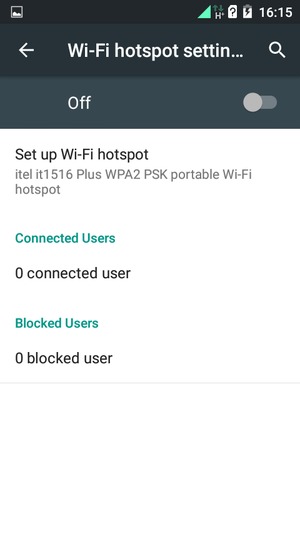 Select Set up Wi-Fi Hotspot