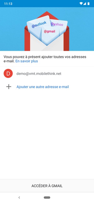 Sélectionnez ACCÉDER  À GMAIL