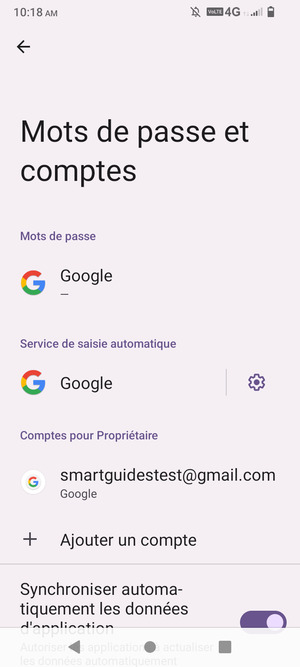 Sélectionnez votre compte Google