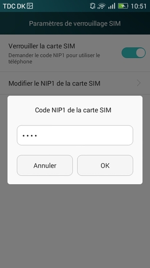 Saisissez votre Nouveau code NIP de la carte SIM et sélectionnez OK