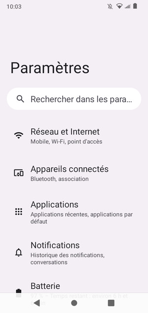 Sélectionnez Réseau et Internet