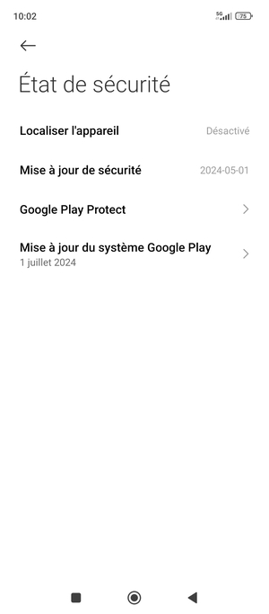 Sélectionnez Mise à jour du système Google Play