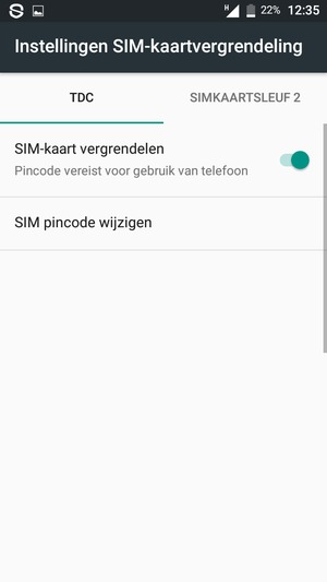 Selecteer Digicel en selecteer SIM pincode wijzigen