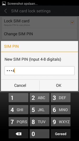 Voer uw Nieuwe SIM PIN in en selecteer OK