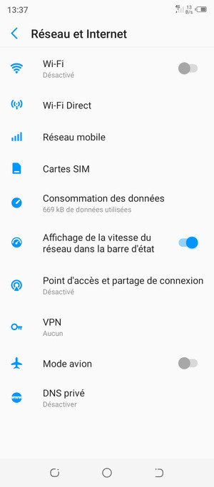 Sélectionnez Point d'accès et partage de connexion