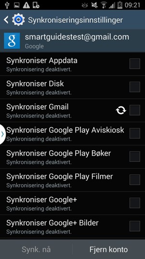 Forsikre deg om at Synkroniser Kontakter er valgt og velg Synk. nå