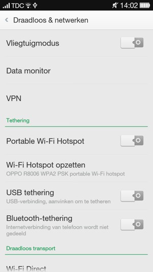 Selecteer Wi-Fi Hotspot opzetten