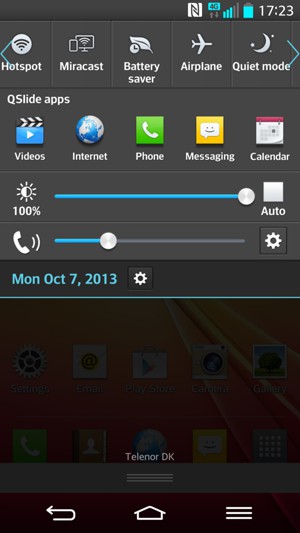 Swipe the top menu left and select Battery saver mode