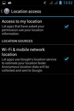 Uncheck the Access to my location checkbox