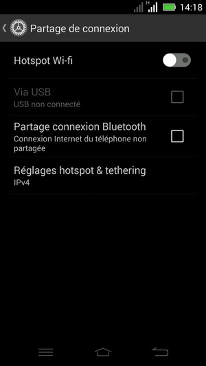 Sélectionnez Hotspot Wi-fi