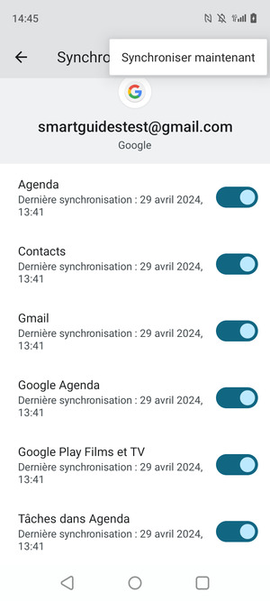 Sélectionnez Synchroniser maintenant