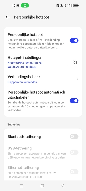 Uw telefoon is nu geïnstalleerd voor gebruik als modem