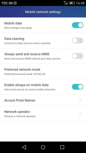 To change network if network problems occur,  select Network operator