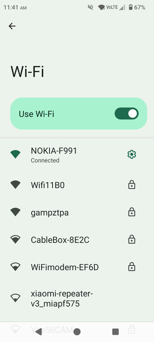 You are now connected to the Wi-Fi network