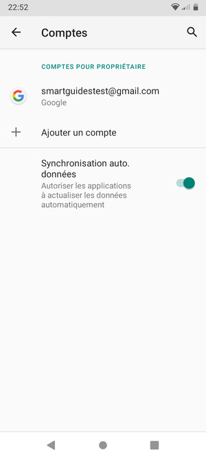 Sélectionnez votre compte Google