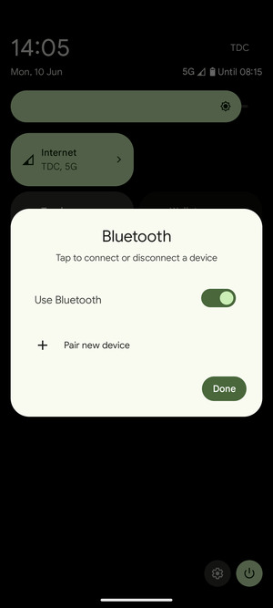 Turn off Use Bluetooth