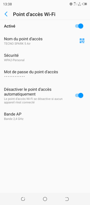 Votre téléphone est maintenant configuré pour être utilisé comme modem